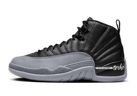 black and grey 12 jordans